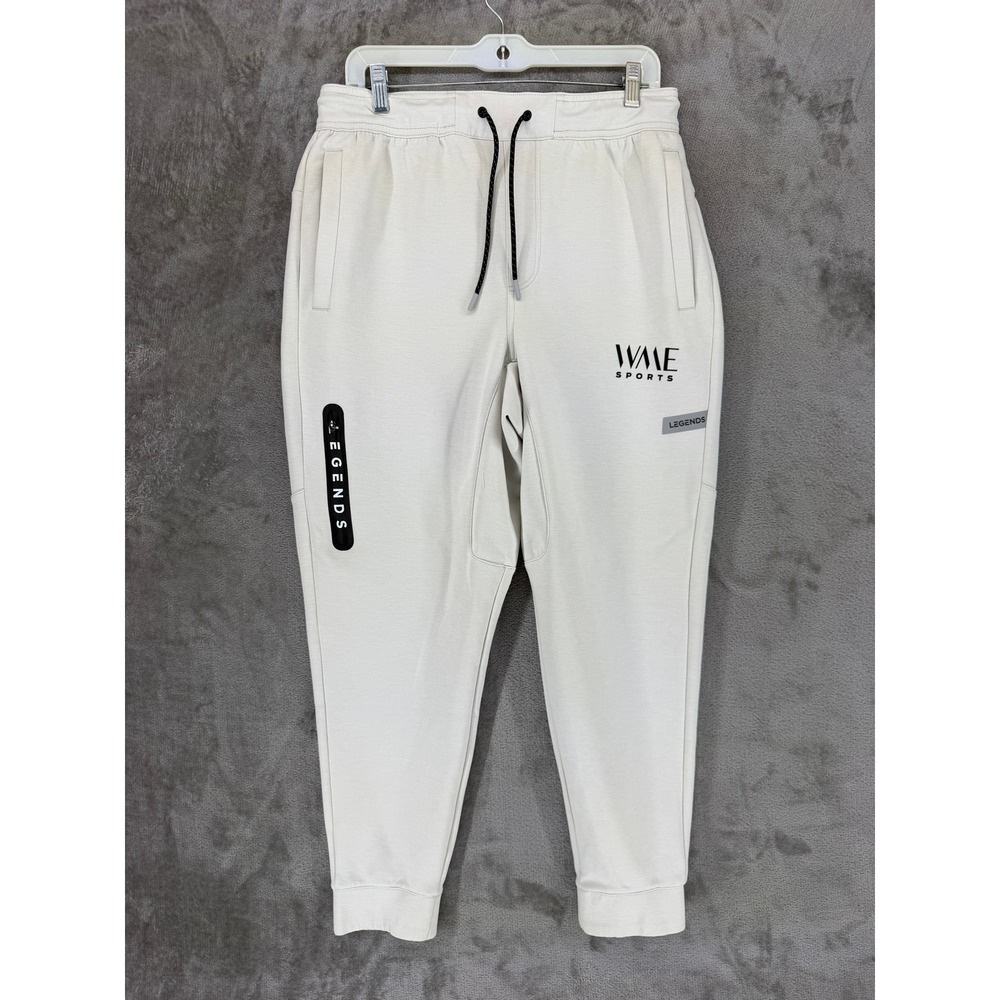 Legends Joggers Mens Large Luka Cream WME Sports Tapered Athletic EUC